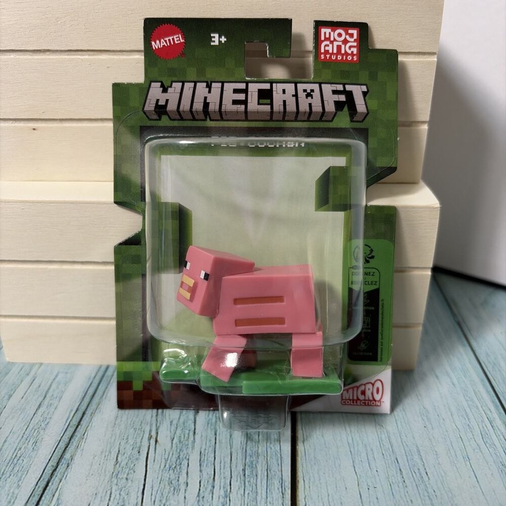 Minecraft Pink Pig Cochon Micro Collection Mini Figure Matel Toys Gamer Fan